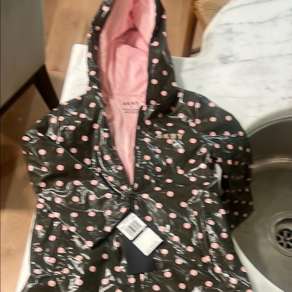 Dkny Brown and Pink Raincoat